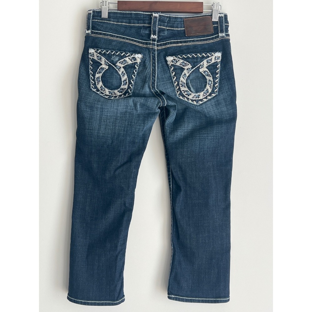 Big‎ Star Liv Low Rise Straight Leg Jeans Dark Wash Contrast Stitch Size 28